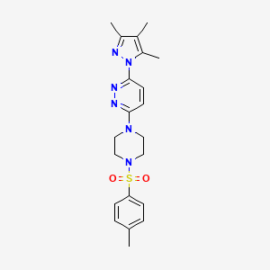molecular formula C21H26N6O2S B6531718 3-[4-(4-methylbenzenesulfonyl)piperazin-1-yl]-6-(3,4,5-trimethyl-1H-pyrazol-1-yl)pyridazine CAS No. 1019104-33-6