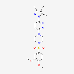 molecular formula C22H28N6O4S B6531723 3-[4-(3,4-dimethoxybenzenesulfonyl)piperazin-1-yl]-6-(3,4,5-trimethyl-1H-pyrazol-1-yl)pyridazine CAS No. 1019104-36-9