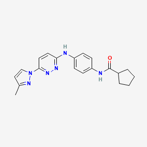 B6531805 N-(4-{[6-(3-methyl-1H-pyrazol-1-yl)pyridazin-3-yl]amino}phenyl)cyclopentanecarboxamide CAS No. 1019105-71-5