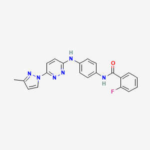 B6531870 2-fluoro-N-(4-{[6-(3-methyl-1H-pyrazol-1-yl)pyridazin-3-yl]amino}phenyl)benzamide CAS No. 1019106-03-6