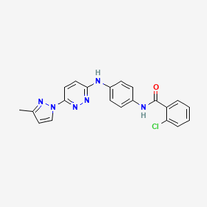2-chloro-N-(4-{[6-(3-methyl-1H-pyrazol-1-yl)pyridazin-3-yl]amino}phenyl)benzamide