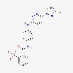 B6531902 N-(4-{[6-(3-methyl-1H-pyrazol-1-yl)pyridazin-3-yl]amino}phenyl)-2-(trifluoromethyl)benzamide CAS No. 1019106-15-0