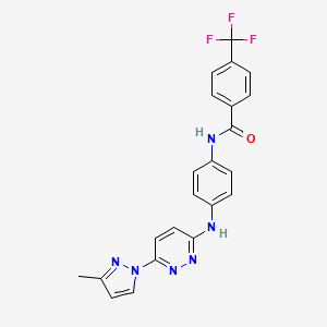 B6531915 N-(4-{[6-(3-methyl-1H-pyrazol-1-yl)pyridazin-3-yl]amino}phenyl)-4-(trifluoromethyl)benzamide CAS No. 1019106-17-2