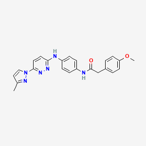 molecular formula C23H22N6O2 B6531927 2-(4-methoxyphenyl)-N-(4-{[6-(3-methyl-1H-pyrazol-1-yl)pyridazin-3-yl]amino}phenyl)acetamide CAS No. 1019106-19-4
