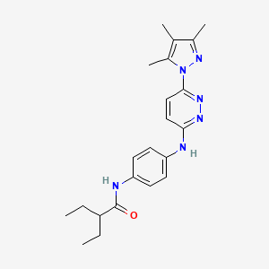 molecular formula C22H28N6O B6531967 2-ethyl-N-(4-{[6-(3,4,5-trimethyl-1H-pyrazol-1-yl)pyridazin-3-yl]amino}phenyl)butanamide CAS No. 1019106-40-1