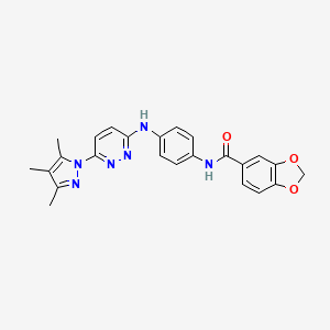molecular formula C24H22N6O3 B6531993 N-(4-{[6-(3,4,5-trimethyl-1H-pyrazol-1-yl)pyridazin-3-yl]amino}phenyl)-2H-1,3-benzodioxole-5-carboxamide CAS No. 1019106-74-1