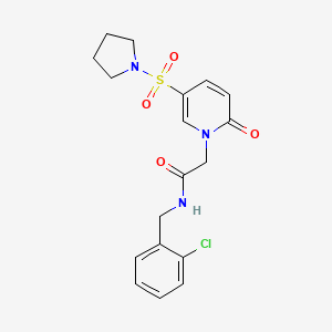molecular formula C18H20ClN3O4S B6532008 N-[(2-chlorophenyl)methyl]-2-[2-oxo-5-(pyrrolidine-1-sulfonyl)-1,2-dihydropyridin-1-yl]acetamide CAS No. 1251673-43-4