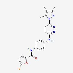 molecular formula C21H19BrN6O2 B6532020 5-bromo-N-(4-{[6-(3,4,5-trimethyl-1H-pyrazol-1-yl)pyridazin-3-yl]amino}phenyl)furan-2-carboxamide CAS No. 1019106-76-3