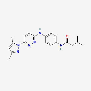 molecular formula C20H24N6O B6532036 N-(4-{[6-(3,5-dimethyl-1H-pyrazol-1-yl)pyridazin-3-yl]amino}phenyl)-3-methylbutanamide CAS No. 1019097-43-8