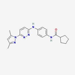 B6532041 N-(4-{[6-(3,5-dimethyl-1H-pyrazol-1-yl)pyridazin-3-yl]amino}phenyl)cyclopentanecarboxamide CAS No. 1019097-45-0