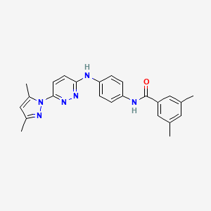 molecular formula C24H24N6O B6532053 N-(4-{[6-(3,5-dimethyl-1H-pyrazol-1-yl)pyridazin-3-yl]amino}phenyl)-3,5-dimethylbenzamide CAS No. 1019097-56-3