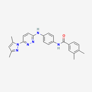 B6532054 N-(4-{[6-(3,5-dimethyl-1H-pyrazol-1-yl)pyridazin-3-yl]amino}phenyl)-3,4-dimethylbenzamide CAS No. 1019097-59-6