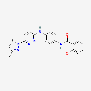 molecular formula C23H22N6O2 B6532061 N-(4-{[6-(3,5-dimethyl-1H-pyrazol-1-yl)pyridazin-3-yl]amino}phenyl)-2-methoxybenzamide CAS No. 1019097-62-1