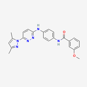 molecular formula C23H22N6O2 B6532069 N-(4-{[6-(3,5-dimethyl-1H-pyrazol-1-yl)pyridazin-3-yl]amino}phenyl)-3-methoxybenzamide CAS No. 1019097-65-4