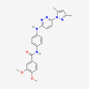 molecular formula C24H24N6O3 B6532084 N-(4-{[6-(3,5-dimethyl-1H-pyrazol-1-yl)pyridazin-3-yl]amino}phenyl)-3,4-dimethoxybenzamide CAS No. 1019097-74-5