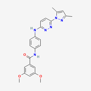 molecular formula C24H24N6O3 B6532093 N-(4-{[6-(3,5-dimethyl-1H-pyrazol-1-yl)pyridazin-3-yl]amino}phenyl)-3,5-dimethoxybenzamide CAS No. 1019097-79-0