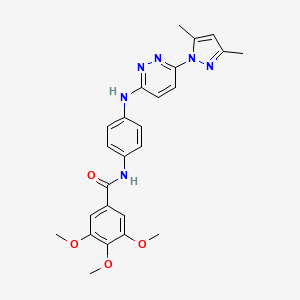 molecular formula C25H26N6O4 B6532101 N-(4-{[6-(3,5-dimethyl-1H-pyrazol-1-yl)pyridazin-3-yl]amino}phenyl)-3,4,5-trimethoxybenzamide CAS No. 1019097-82-5