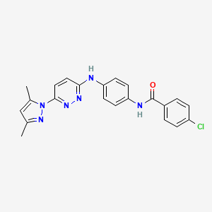 B6532127 4-chloro-N-(4-{[6-(3,5-dimethyl-1H-pyrazol-1-yl)pyridazin-3-yl]amino}phenyl)benzamide CAS No. 1019097-97-2