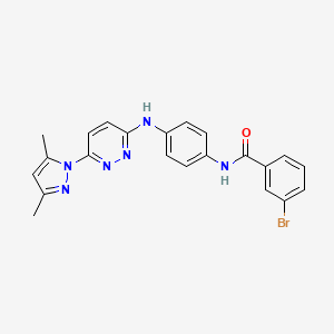molecular formula C22H19BrN6O B6532135 3-bromo-N-(4-{[6-(3,5-dimethyl-1H-pyrazol-1-yl)pyridazin-3-yl]amino}phenyl)benzamide CAS No. 1019098-03-3