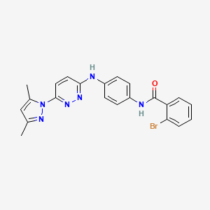 molecular formula C22H19BrN6O B6532143 2-bromo-N-(4-{[6-(3,5-dimethyl-1H-pyrazol-1-yl)pyridazin-3-yl]amino}phenyl)benzamide CAS No. 1019098-00-0