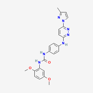 molecular formula C23H23N7O3 B6532215 3-(2,5-dimethoxyphenyl)-1-(4-{[6-(3-methyl-1H-pyrazol-1-yl)pyridazin-3-yl]amino}phenyl)urea CAS No. 1019098-51-1