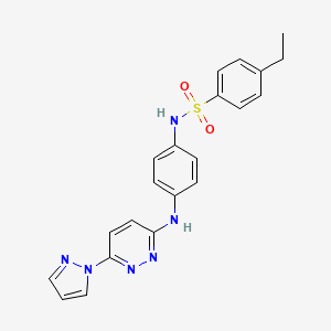 B6532239 4-ethyl-N-(4-{[6-(1H-pyrazol-1-yl)pyridazin-3-yl]amino}phenyl)benzene-1-sulfonamide CAS No. 1019098-61-3