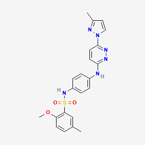 B6532267 2-methoxy-5-methyl-N-(4-{[6-(3-methyl-1H-pyrazol-1-yl)pyridazin-3-yl]amino}phenyl)benzene-1-sulfonamide CAS No. 1019098-81-7