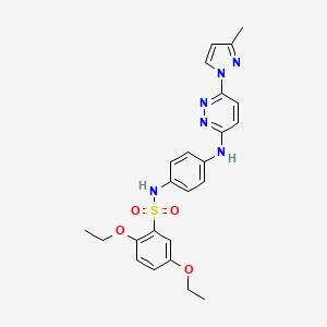 molecular formula C24H26N6O4S B6532271 2,5-diethoxy-N-(4-{[6-(3-methyl-1H-pyrazol-1-yl)pyridazin-3-yl]amino}phenyl)benzene-1-sulfonamide CAS No. 1019098-79-3
