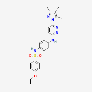 molecular formula C24H26N6O3S B6532295 4-ethoxy-N-(4-{[6-(3,4,5-trimethyl-1H-pyrazol-1-yl)pyridazin-3-yl]amino}phenyl)benzene-1-sulfonamide CAS No. 1019098-89-5