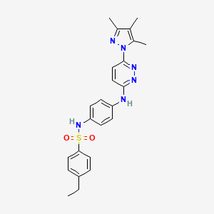 molecular formula C24H26N6O2S B6532297 4-ethyl-N-(4-{[6-(3,4,5-trimethyl-1H-pyrazol-1-yl)pyridazin-3-yl]amino}phenyl)benzene-1-sulfonamide CAS No. 1019098-93-1