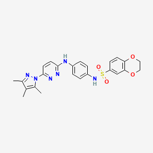 molecular formula C24H24N6O4S B6532316 N-(4-{[6-(3,4,5-trimethyl-1H-pyrazol-1-yl)pyridazin-3-yl]amino}phenyl)-2,3-dihydro-1,4-benzodioxine-6-sulfonamide CAS No. 1019099-00-3