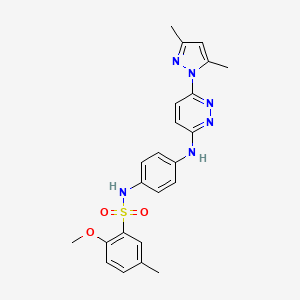 molecular formula C23H24N6O3S B6532340 N-(4-{[6-(3,5-dimethyl-1H-pyrazol-1-yl)pyridazin-3-yl]amino}phenyl)-2-methoxy-5-methylbenzene-1-sulfonamide CAS No. 1019099-17-2
