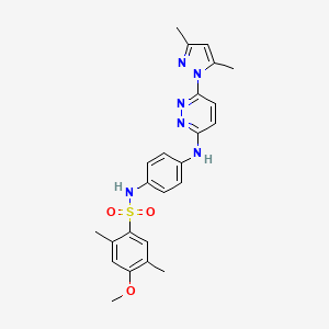molecular formula C24H26N6O3S B6532341 N-(4-{[6-(3,5-dimethyl-1H-pyrazol-1-yl)pyridazin-3-yl]amino}phenyl)-4-methoxy-2,5-dimethylbenzene-1-sulfonamide CAS No. 1019099-20-7