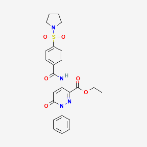 molecular formula C24H24N4O6S B6532358 ethyl 6-oxo-1-phenyl-4-[4-(pyrrolidine-1-sulfonyl)benzamido]-1,6-dihydropyridazine-3-carboxylate CAS No. 946281-88-5