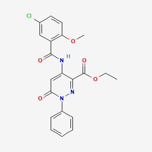 molecular formula C21H18ClN3O5 B6532366 ethyl 4-(5-chloro-2-methoxybenzamido)-6-oxo-1-phenyl-1,6-dihydropyridazine-3-carboxylate CAS No. 946210-02-2