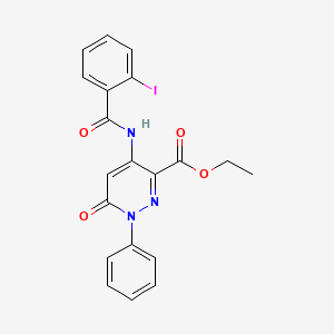 molecular formula C20H16IN3O4 B6532373 ethyl 4-(2-iodobenzamido)-6-oxo-1-phenyl-1,6-dihydropyridazine-3-carboxylate CAS No. 946210-06-6