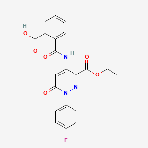 molecular formula C21H16FN3O6 B6532393 2-{[3-(ethoxycarbonyl)-1-(4-fluorophenyl)-6-oxo-1,6-dihydropyridazin-4-yl]carbamoyl}benzoic acid CAS No. 946210-18-0