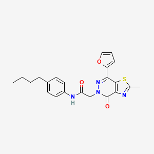 molecular formula C22H22N4O3S B6532399 N-(4-butylphenyl)-2-[7-(furan-2-yl)-2-methyl-4-oxo-4H,5H-[1,3]thiazolo[4,5-d]pyridazin-5-yl]acetamide CAS No. 946341-87-3