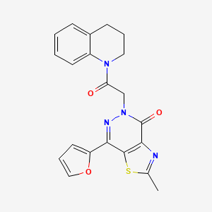 molecular formula C21H18N4O3S B6532413 7-(furan-2-yl)-2-methyl-5-[2-oxo-2-(1,2,3,4-tetrahydroquinolin-1-yl)ethyl]-4H,5H-[1,3]thiazolo[4,5-d]pyridazin-4-one CAS No. 946345-88-6