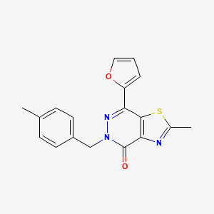 molecular formula C18H15N3O2S B6532469 7-(furan-2-yl)-2-methyl-5-[(4-methylphenyl)methyl]-4H,5H-[1,3]thiazolo[4,5-d]pyridazin-4-one CAS No. 946240-56-8