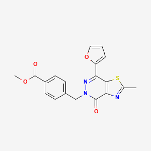 molecular formula C19H15N3O4S B6532489 methyl 4-{[7-(furan-2-yl)-2-methyl-4-oxo-4H,5H-[1,3]thiazolo[4,5-d]pyridazin-5-yl]methyl}benzoate CAS No. 946346-25-4