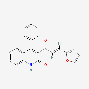 molecular formula C22H15NO3 B6532521 3-[(2E)-3-(furan-2-yl)prop-2-enoyl]-4-phenyl-1,2-dihydroquinolin-2-one CAS No. 1018146-44-5