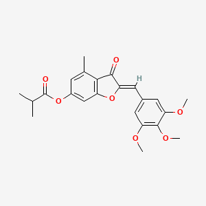 (2Z)-4-methyl-3-oxo-2-[(3,4,5-trimethoxyphenyl)methylidene]-2,3-dihydro-1-benzofuran-6-yl 2-methylpropanoate