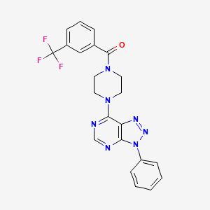 molecular formula C22H18F3N7O B6532536 1-{3-phenyl-3H-[1,2,3]triazolo[4,5-d]pyrimidin-7-yl}-4-[3-(trifluoromethyl)benzoyl]piperazine CAS No. 920405-88-5