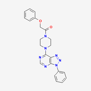 molecular formula C22H21N7O2 B6532546 2-phenoxy-1-(4-{3-phenyl-3H-[1,2,3]triazolo[4,5-d]pyrimidin-7-yl}piperazin-1-yl)ethan-1-one CAS No. 920177-68-0