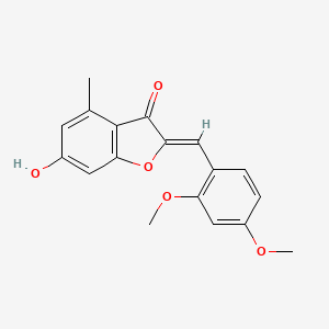 molecular formula C18H16O5 B6532554 (2Z)-2-[(2,4-dimethoxyphenyl)methylidene]-6-hydroxy-4-methyl-2,3-dihydro-1-benzofuran-3-one CAS No. 904510-30-1