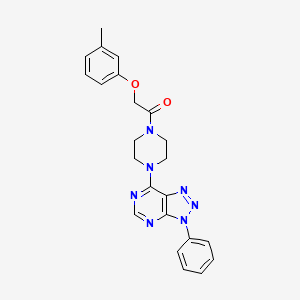 molecular formula C23H23N7O2 B6532567 2-(3-methylphenoxy)-1-(4-{3-phenyl-3H-[1,2,3]triazolo[4,5-d]pyrimidin-7-yl}piperazin-1-yl)ethan-1-one CAS No. 920262-61-9