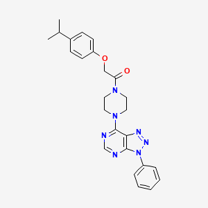 molecular formula C25H27N7O2 B6532572 1-(4-{3-phenyl-3H-[1,2,3]triazolo[4,5-d]pyrimidin-7-yl}piperazin-1-yl)-2-[4-(propan-2-yl)phenoxy]ethan-1-one CAS No. 920218-64-0