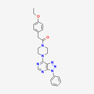 molecular formula C24H25N7O2 B6532593 2-(4-ethoxyphenyl)-1-(4-{3-phenyl-3H-[1,2,3]triazolo[4,5-d]pyrimidin-7-yl}piperazin-1-yl)ethan-1-one CAS No. 920177-83-9