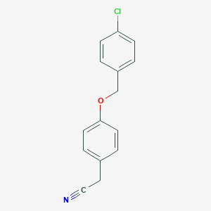 molecular formula C15H12ClNO B065326 2-(4-[(4-Chlorobenzyl)Oxy]Phenyl)Acetonitrile CAS No. 175135-36-1